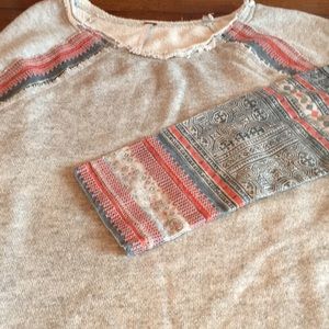 Free People Sweat Shirt Embroidered Material